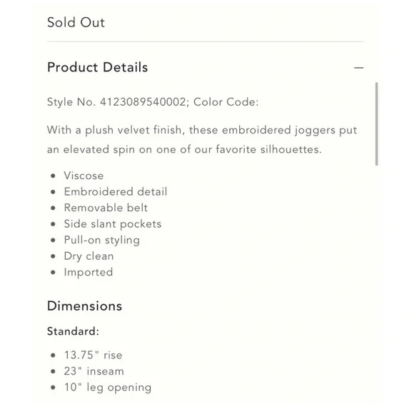 ANTHROPOLOGIE pink velvet joggers - Picture 4 of 8